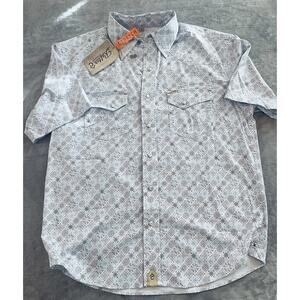 Rafter C Turquoise Paisley Western Pearl Snap Shirt Size M